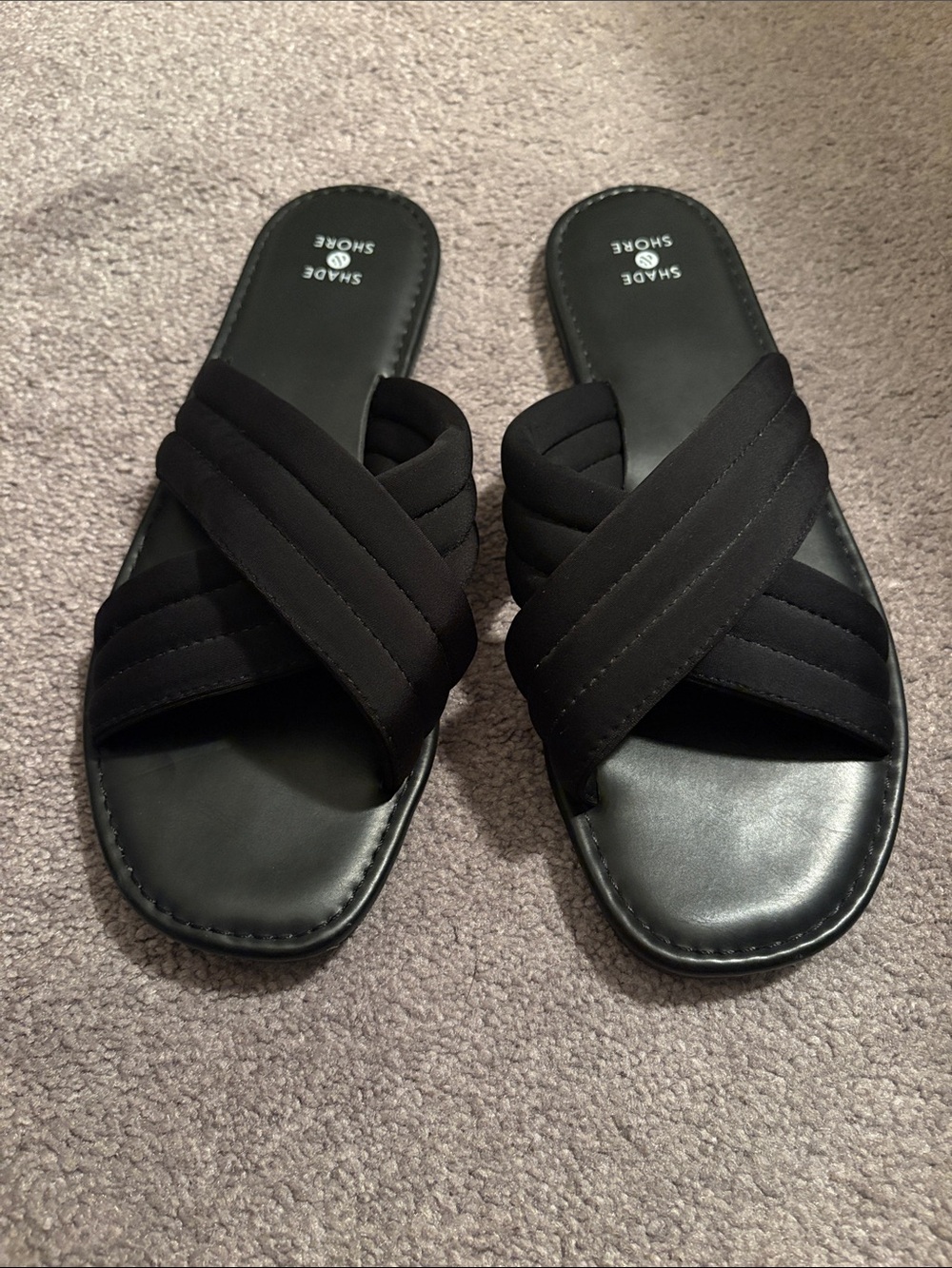 Shade & Shore  Padded Cross-Strap Slide Sandals